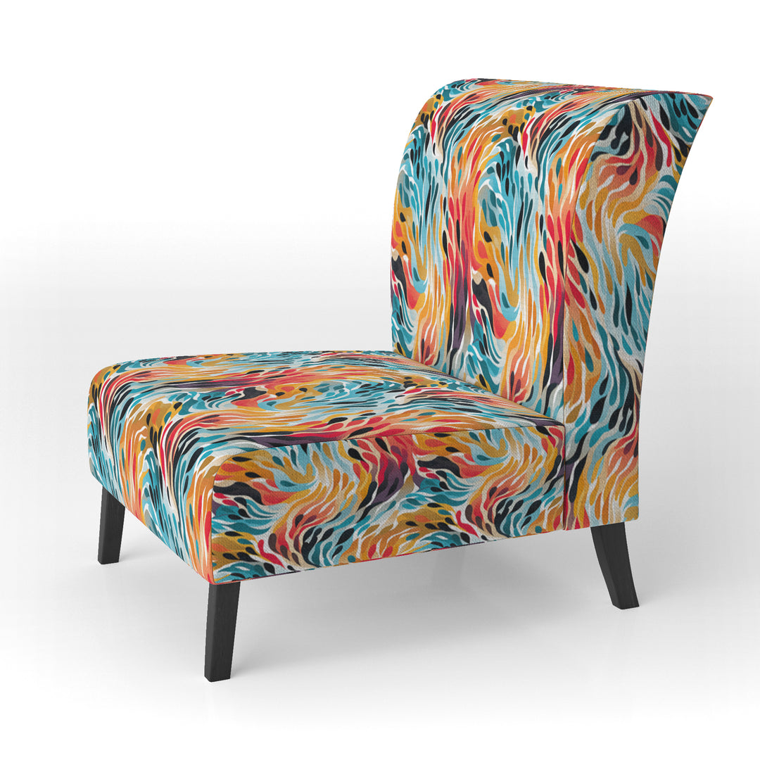 Rainbow Cheetah Waves - Modern Accent Side Chair