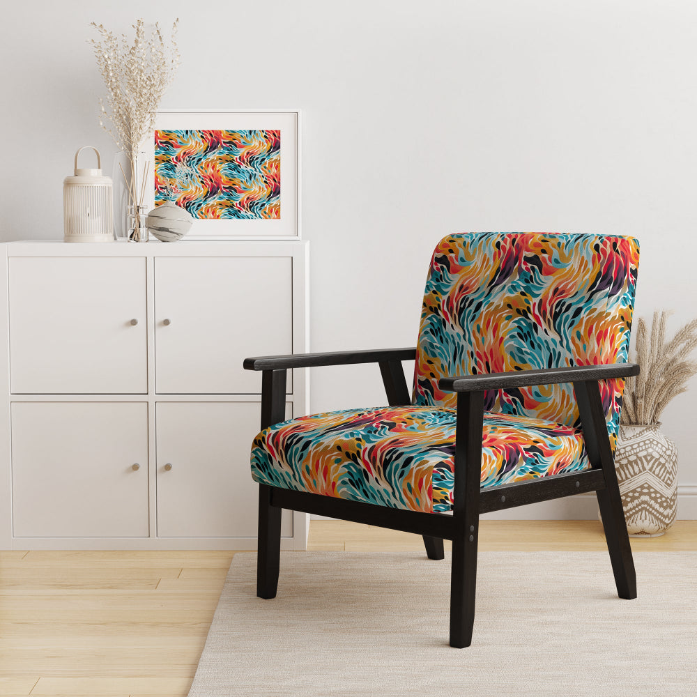 Rainbow Cheetah Waves - Modern Accent Side Chair