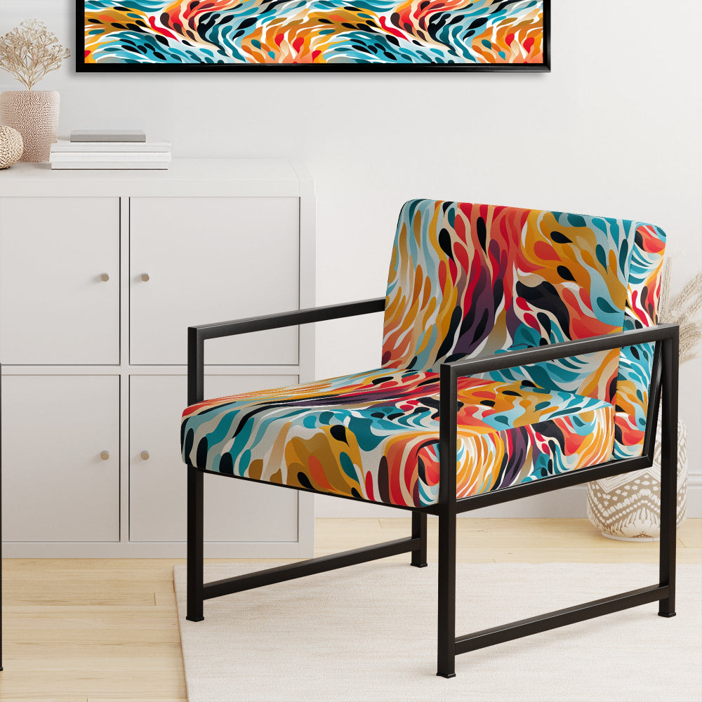 Rainbow Cheetah Waves - Modern Accent Side Chair