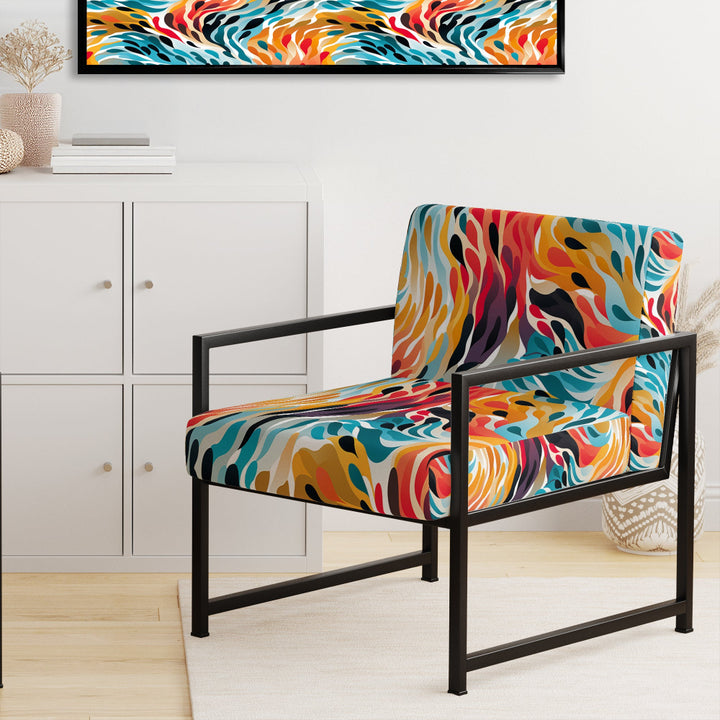 Rainbow Cheetah Waves - Modern Accent Side Chair