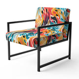 Rainbow Cheetah Waves - Modern Accent Side Chair