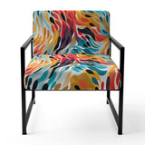 Rainbow Cheetah Waves - Modern Accent Side Chair