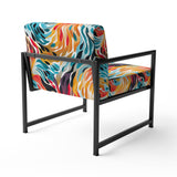 Rainbow Cheetah Waves - Modern Accent Side Chair