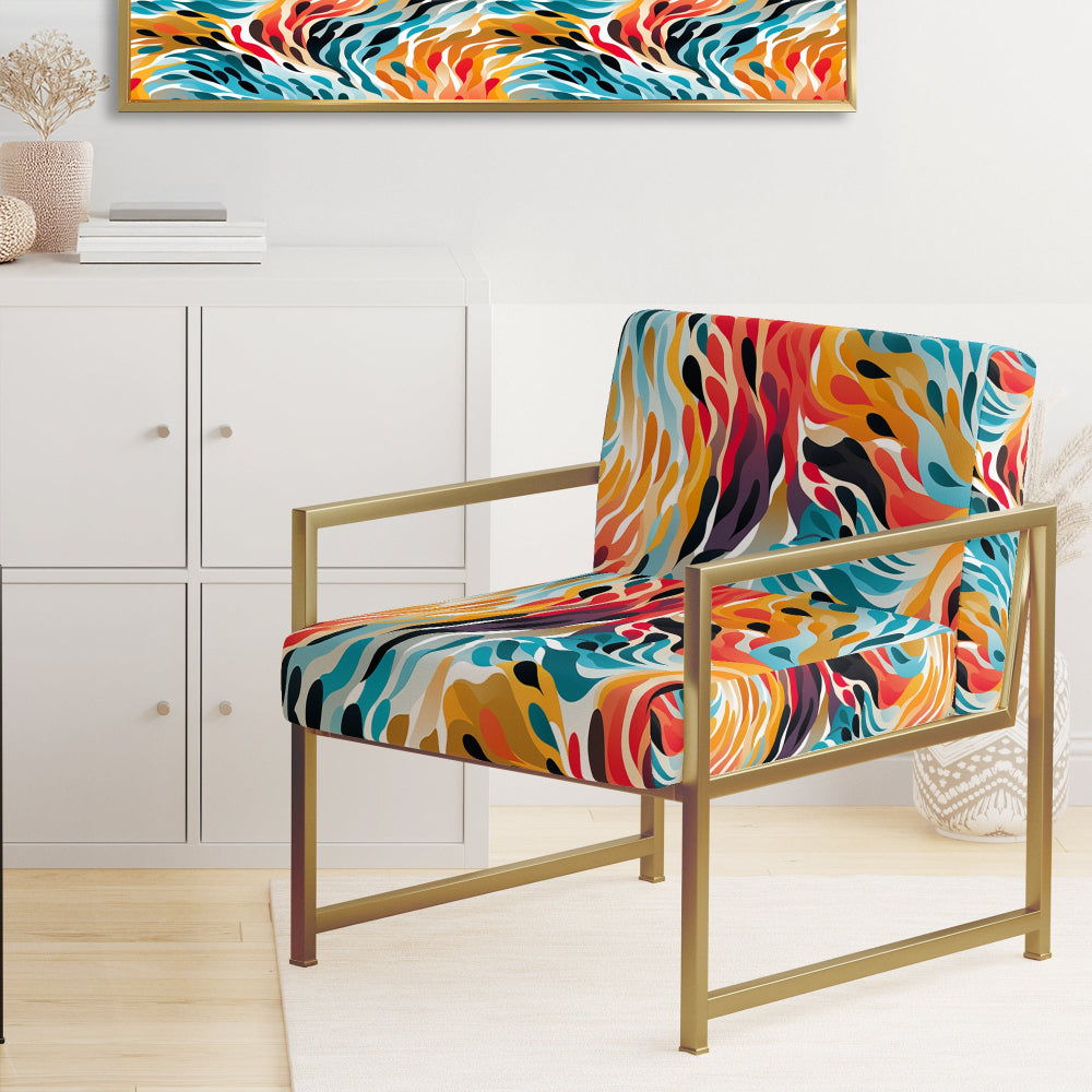 Rainbow Cheetah Waves - Modern Accent Side Chair