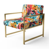 Rainbow Cheetah Waves - Modern Accent Side Chair