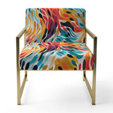 Rainbow Cheetah Waves - Modern Accent Side Chair