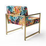 Rainbow Cheetah Waves - Modern Accent Side Chair