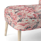Pink And White Floral Hilltop Meadows - Upholstered Cottage Accent Chairs