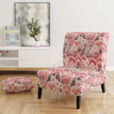 Pink And White Floral Hilltop Meadows - Upholstered Cottage Accent Chairs