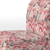 Pink And White Floral Hilltop Meadows - Upholstered Cottage Accent Chairs