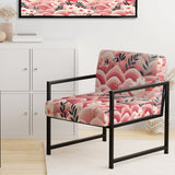 Pink And White Floral Hilltop Meadows - Upholstered Cottage Accent Chairs