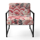 Pink And White Floral Hilltop Meadows - Upholstered Cottage Accent Chairs