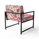 Pink And White Floral Hilltop Meadows - Upholstered Cottage Accent Chairs