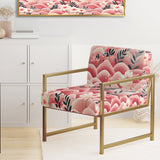 Pink And White Floral Hilltop Meadows - Upholstered Cottage Accent Chairs