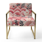 Pink And White Floral Hilltop Meadows - Upholstered Cottage Accent Chairs