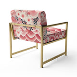 Pink And White Floral Hilltop Meadows - Upholstered Cottage Accent Chairs