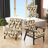 Abstract Taupe Blockchain Blocks - Modern Arm Chair