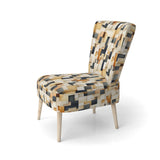 Abstract Taupe Blockchain Blocks - Modern Arm Chair