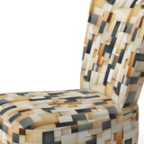 Abstract Taupe Blockchain Blocks - Modern Arm Chair