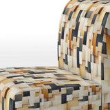 Abstract Taupe Blockchain Blocks - Modern Arm Chair