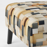 Abstract Taupe Blockchain Blocks - Modern Arm Chair