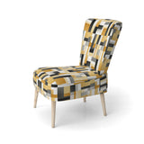 Taupe Geometric Blocks Harmony - Modern Accent Side Chair