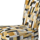 Taupe Geometric Blocks Harmony - Modern Accent Side Chair