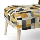 Taupe Geometric Blocks Harmony - Modern Accent Side Chair