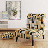 Taupe Geometric Blocks Harmony - Modern Accent Side Chair