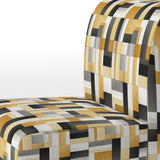 Taupe Geometric Blocks Harmony - Modern Accent Side Chair