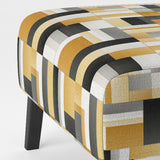 Taupe Geometric Blocks Harmony - Modern Accent Side Chair