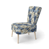 Coastal Blues White Flowers Blooms - Cottage Arm Chair