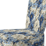 Coastal Blues White Flowers Blooms - Cottage Arm Chair