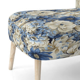 Coastal Blues White Flowers Blooms - Cottage Arm Chair