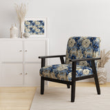 Coastal Blues White Flowers Blooms - Cottage Arm Chair