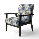 Coastal Blues White Flowers Blooms - Cottage Arm Chair
