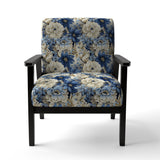 Coastal Blues White Flowers Blooms - Cottage Arm Chair