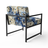 Coastal Blues White Flowers Blooms - Cottage Arm Chair