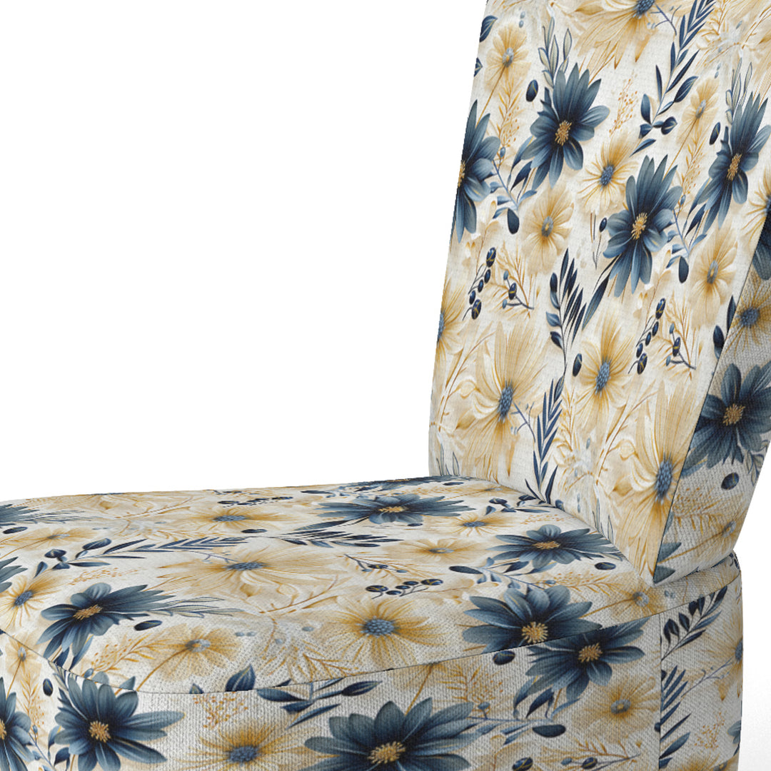 Blue And White Coastal Retreat Seashells - Cottage Accent Side Chair