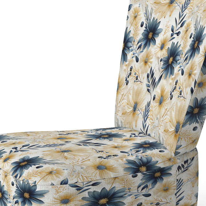 Blue And White Coastal Retreat Seashells - Cottage Accent Side Chair