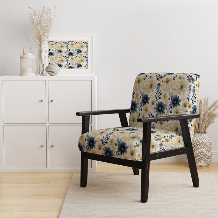 Blue And White Coastal Retreat Seashells - Cottage Accent Side Chair