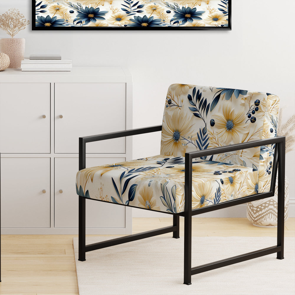Blue And White Coastal Retreat Seashells - Cottage Accent Side Chair