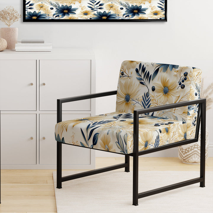 Blue And White Coastal Retreat Seashells - Cottage Accent Side Chair
