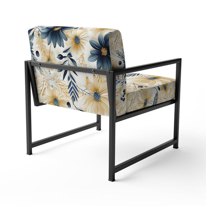 Blue And White Coastal Retreat Seashells - Cottage Accent Side Chair