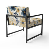 Blue And White Coastal Retreat Seashells - Cottage Accent Side Chair