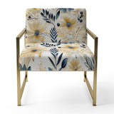 Blue And White Coastal Retreat Seashells - Cottage Accent Side Chair