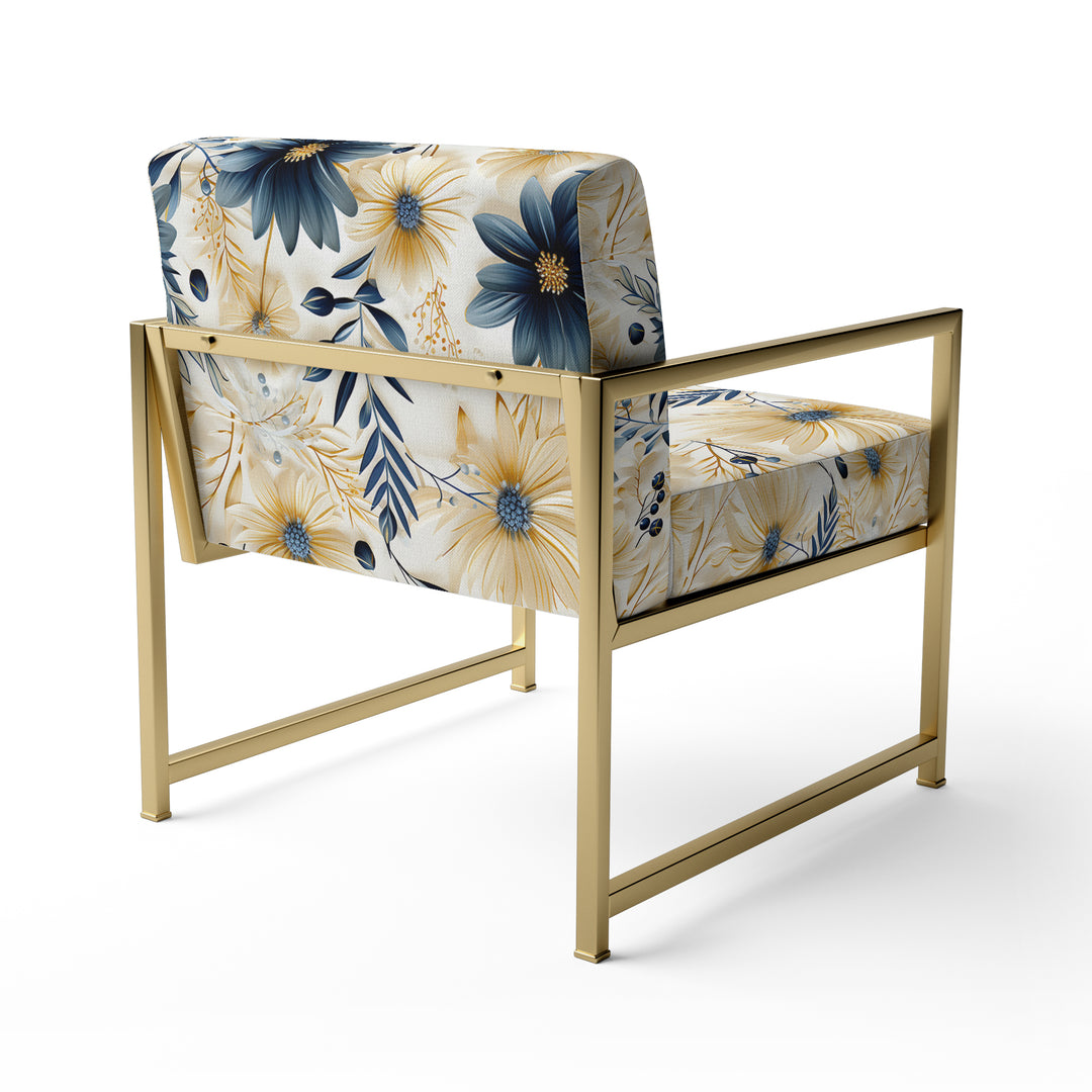 Blue And White Coastal Retreat Seashells - Cottage Accent Side Chair