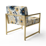 Blue And White Coastal Retreat Seashells - Cottage Accent Side Chair