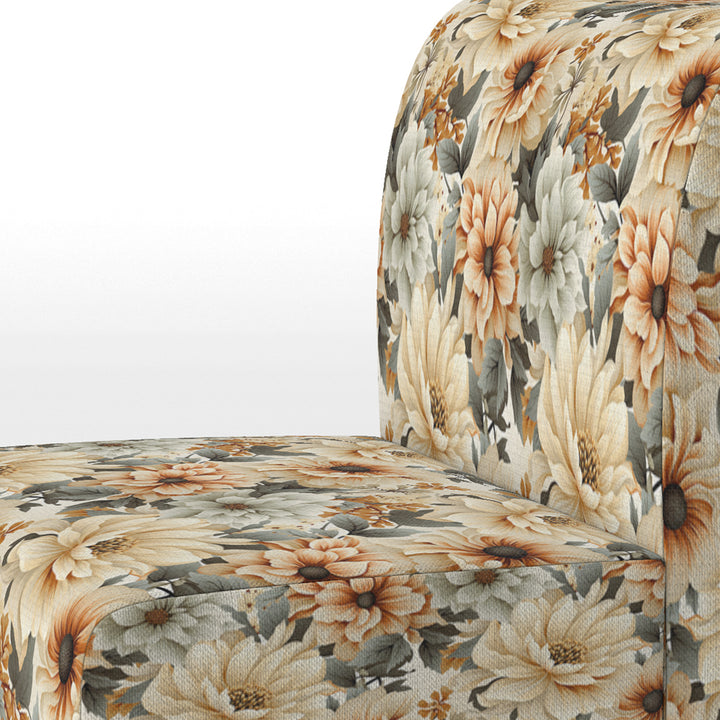 Neutral Tones Essence Buttercup Floral Pattern - Cottage Accent Side Chair