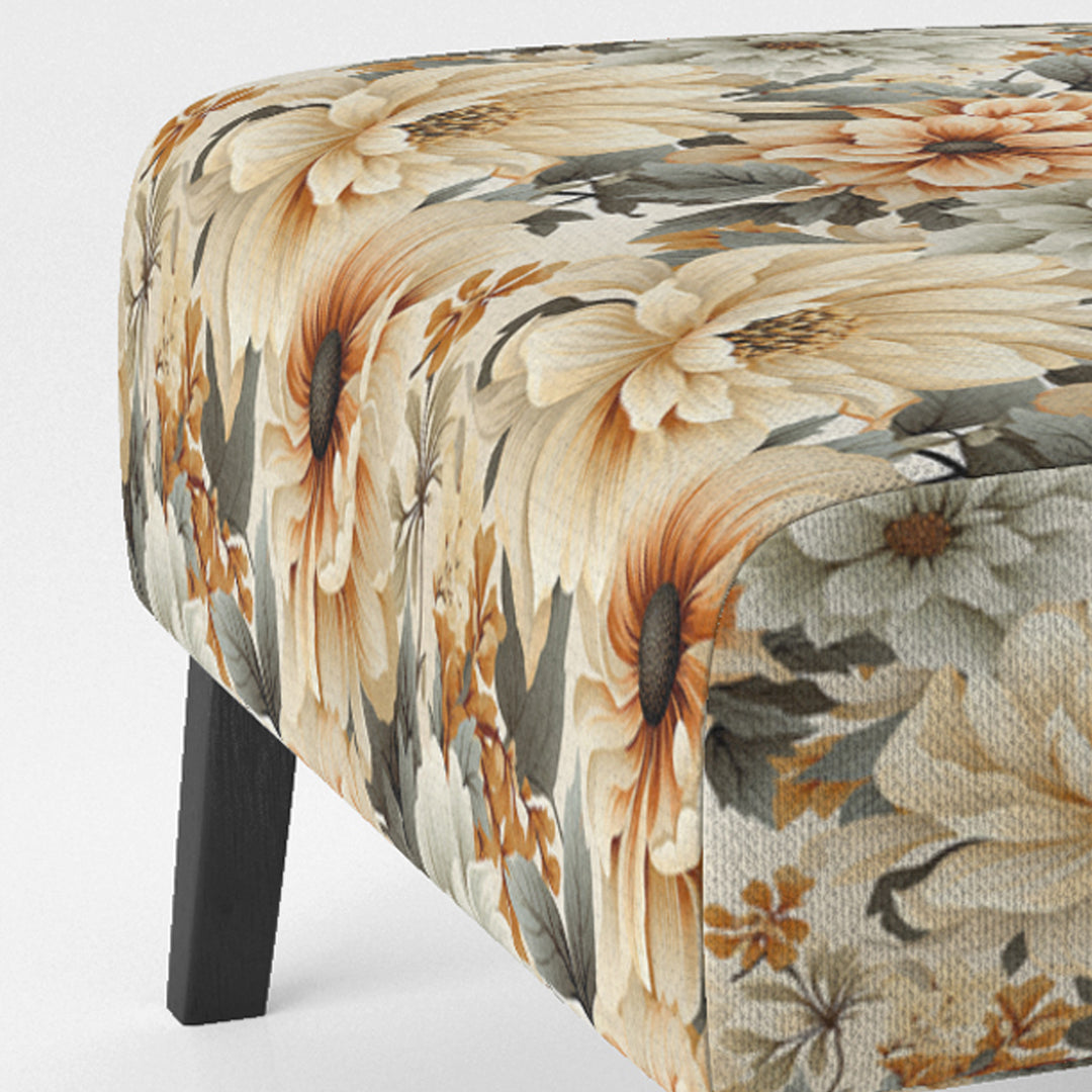 Neutral Tones Essence Buttercup Floral Pattern - Cottage Accent Side Chair